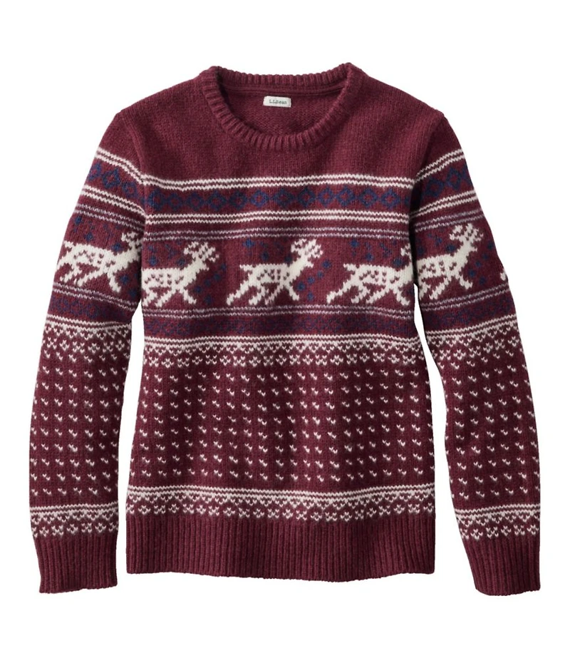 Women's Bean's Classic Ragg Wool Crewneck Intarsia Sweater