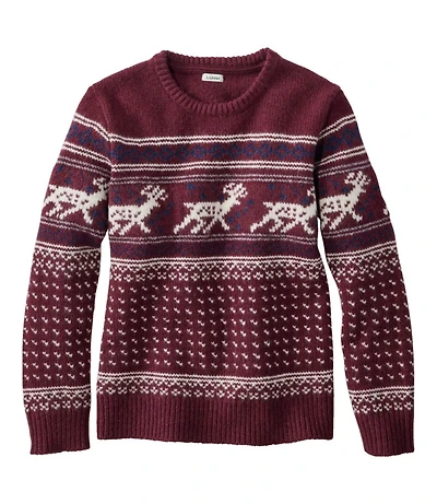 Women's Bean's Classic Ragg Wool Crewneck Intarsia Sweater