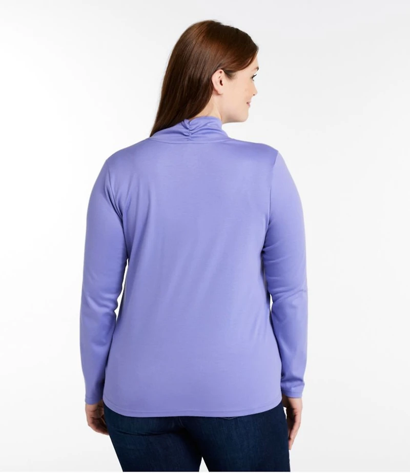 Women's Pima Cotton Tee, Shawl Long-Sleeve