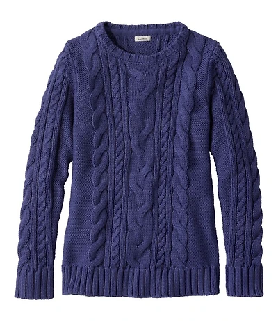 Women's Double L® Cable Sweater, Crewneck