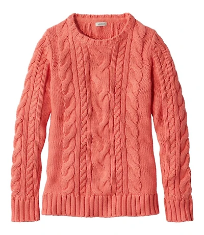 Women's Double L® Cable Sweater, Crewneck