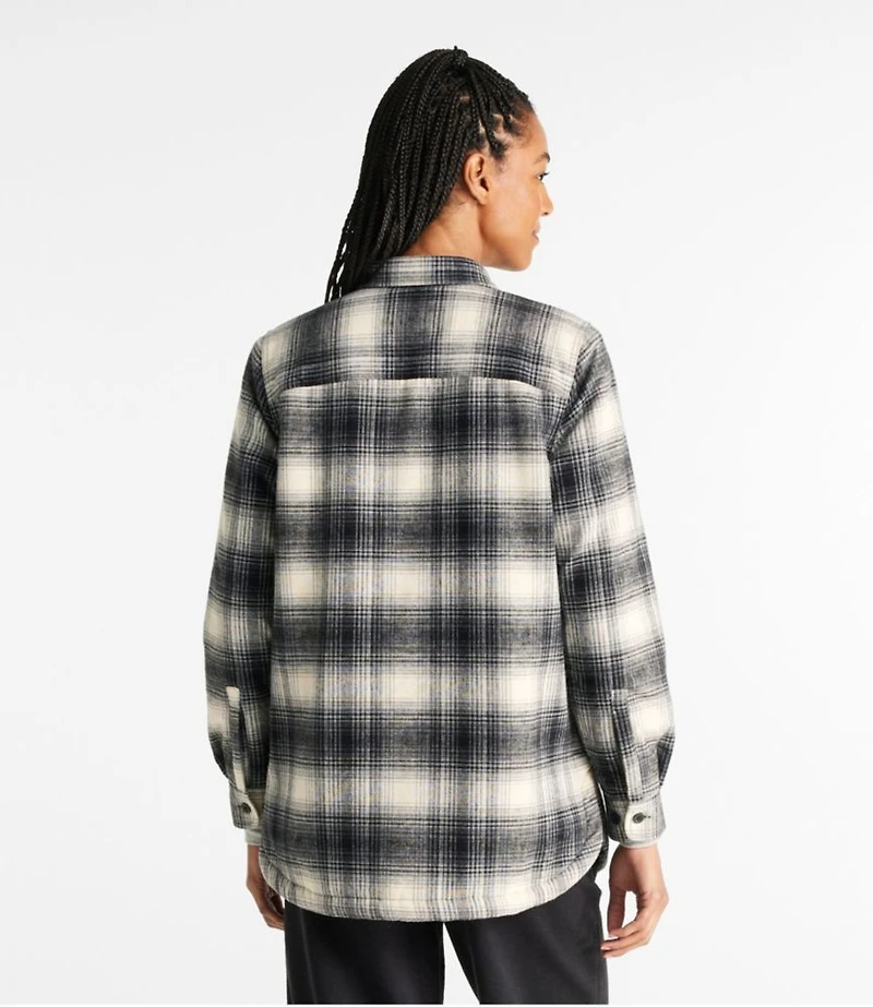 Women's Heritage Chamois Shirt, Sherpa-Lined Shacket Pattern