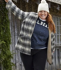 Women's Heritage Chamois Shirt, Sherpa-Lined Shacket Pattern