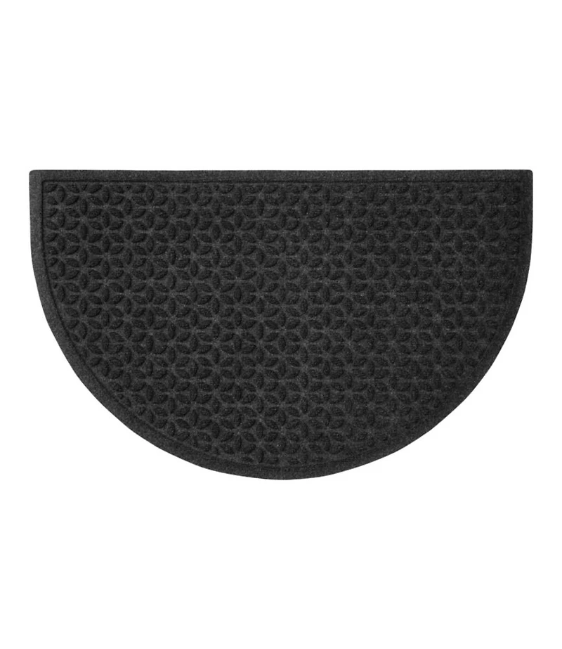Heavyweight Recycled Waterhog Doormat, Half Round, Blooming Circles