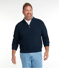 Men's Bean's Heritage Soft Cotton Fisherman Sweater, Button-Mock