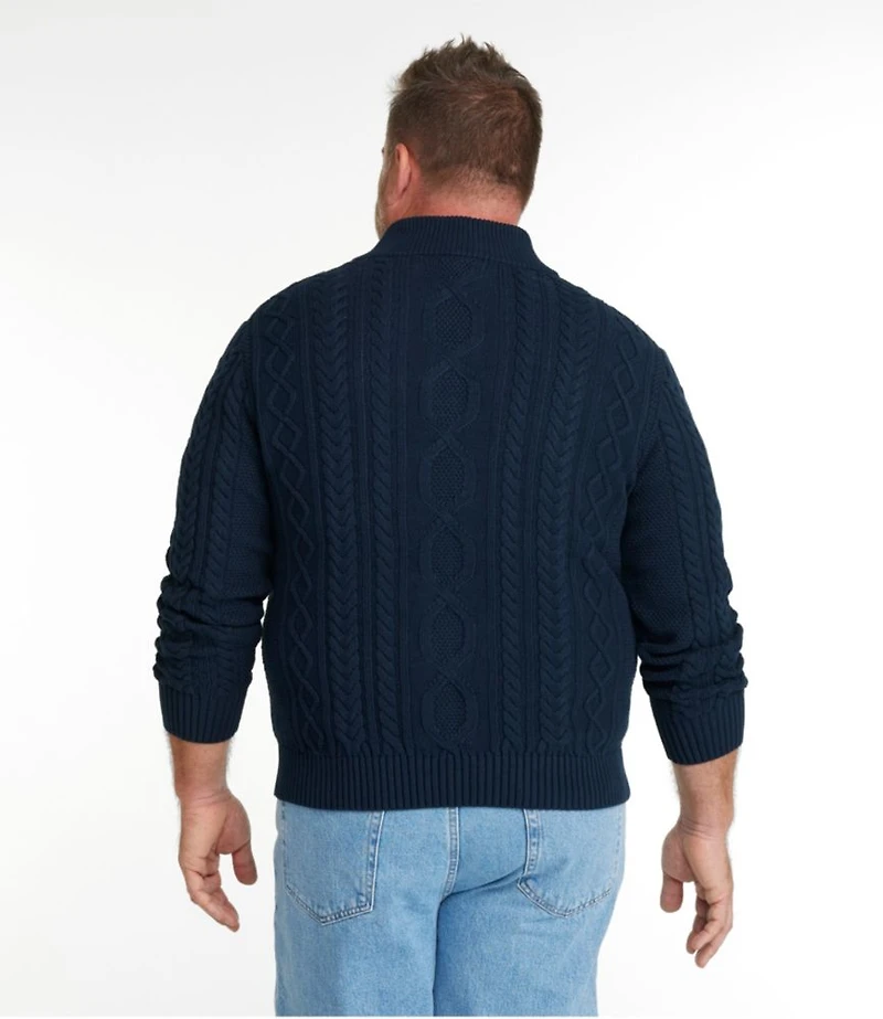 Men's Bean's Heritage Soft Cotton Fisherman Sweater, Button-Mock