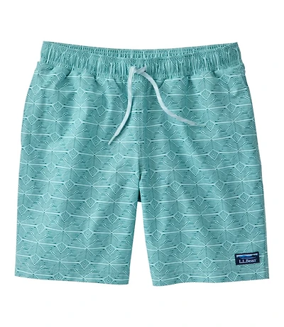 Men's Vacationland Stretch Swim Trunks, Print, 8"