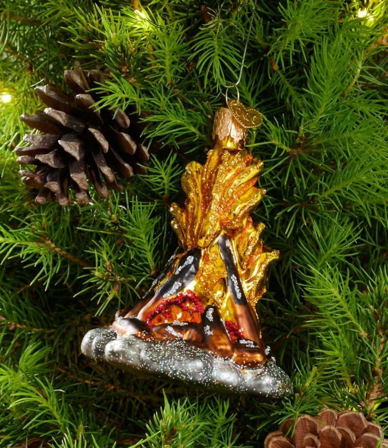 Glass Campfire Ornament
