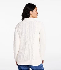 Women's Double L® Cable Sweater, Button-Front Cardigan