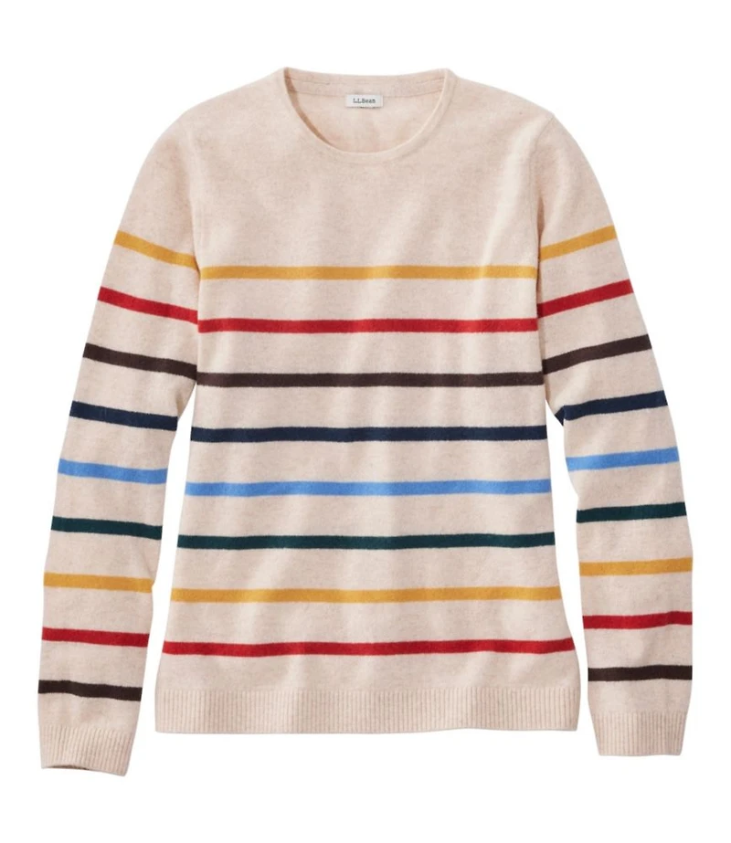 Women's Classic Cashmere Sweater, Crewneck Stripe