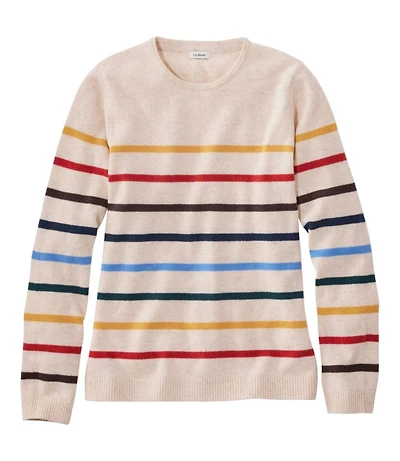 Women's Classic Cashmere Sweater, Crewneck Stripe