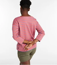 Women's Heritage Mariner Top, Boatneck Three-Quarter-Sleeve Stripe