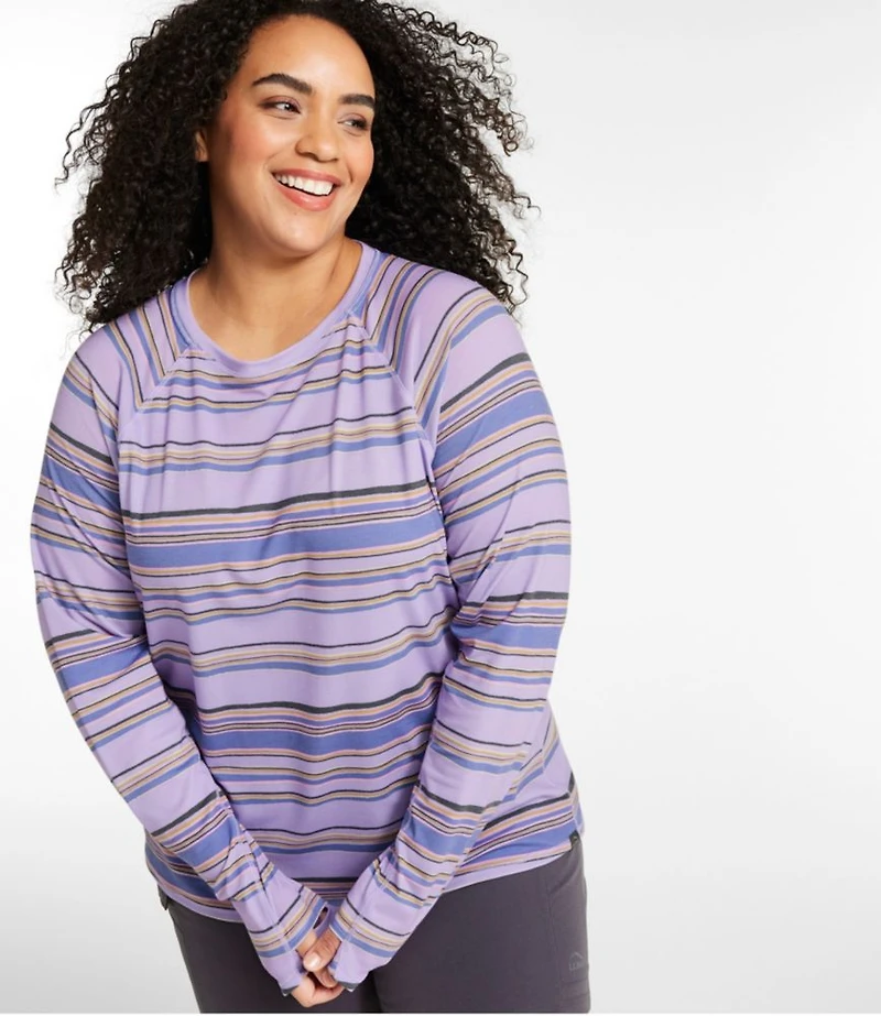Women's Everyday SunSmart® Tee, Crewneck Long-Sleeve Stripe