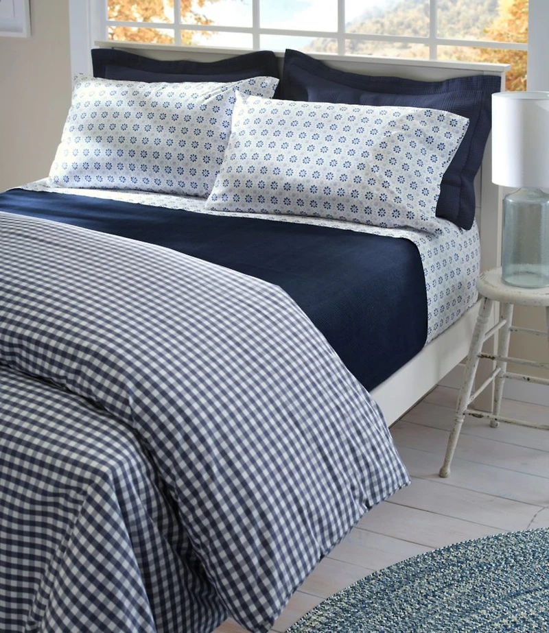 Sunwashed Percale Comforter Cover, Gingham Check