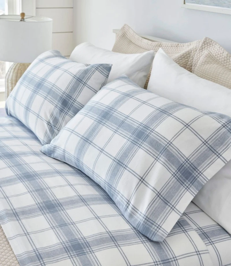 Organic Flannel Sheet Collection, Plaid