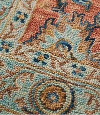 Single Border Terracotta Wool Tufted Runner