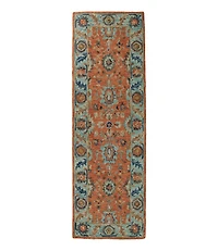 Single Border Terracotta Wool Tufted Runner