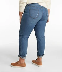 Women's Signature Organic Denim Boyfriend Jeans, Low-Rise Straight-Leg