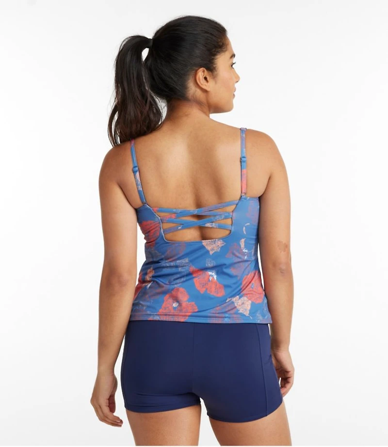 Women's New Currents Swimwear, Squareneck Tankini Top Print