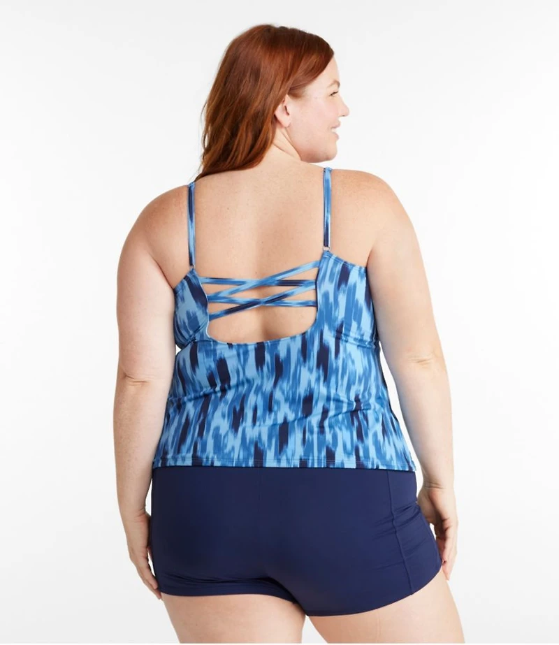 Women's New Currents Swimwear, Squareneck Tankini Top Print