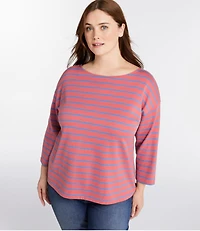 Women's Heritage Mariner Top, Boatneck Three-Quarter-Sleeve Stripe