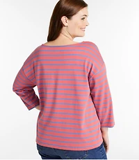 Women's Heritage Mariner Top, Boatneck Three-Quarter-Sleeve Stripe