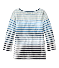 Women's Heritage Mariner Top, Boatneck Three-Quarter-Sleeve Stripe
