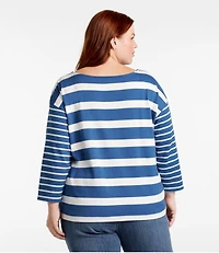 Women's Heritage Mariner Top, Boatneck Three-Quarter-Sleeve Blocked Stripe