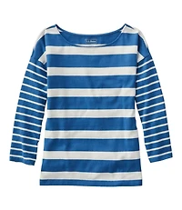 Women's Heritage Mariner Top, Boatneck Three-Quarter-Sleeve Blocked Stripe