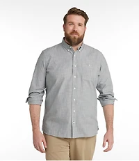 Men's Comfort Stretch Chambray Shirt, Long-Sleeve, Slightly Fitted Untucked Fit, Stripe