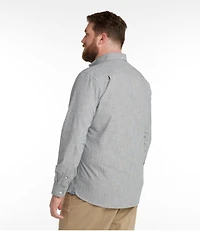 Men's Comfort Stretch Chambray Shirt, Long-Sleeve, Slightly Fitted Untucked Fit, Stripe