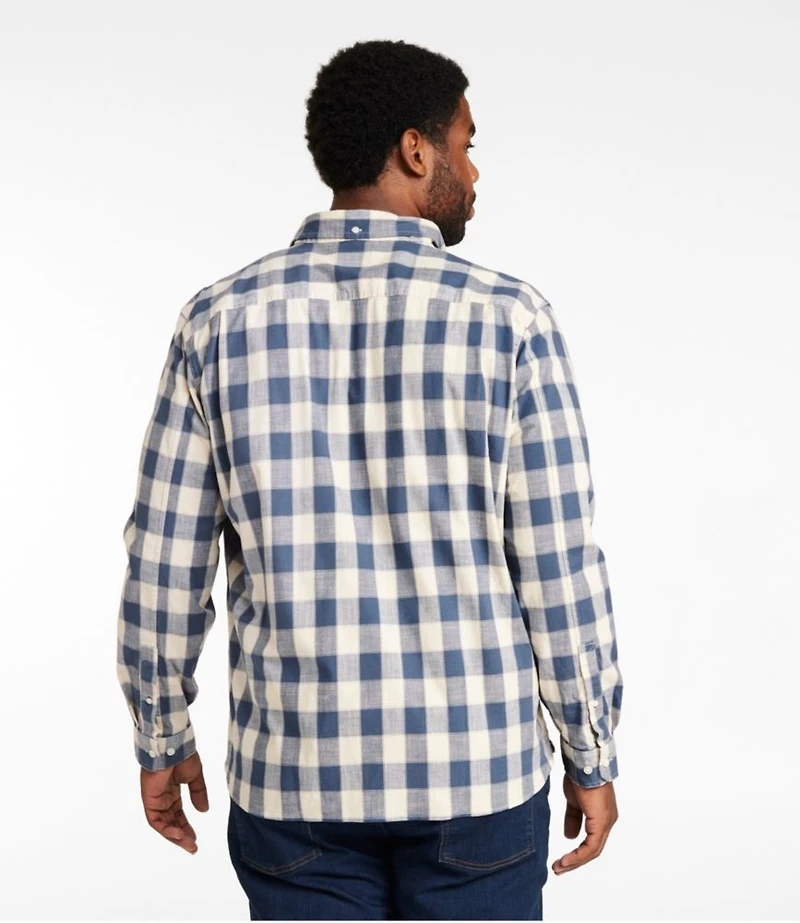Men's Comfort Stretch® Chambray Shirt, Long-Sleeve, Slightly Fitted Untucked Fit, Plaid