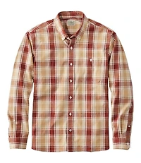 Men's Comfort Stretch® Chambray Shirt, Long-Sleeve, Slightly Fitted Untucked Fit, Plaid