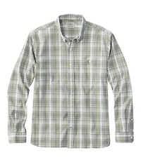 Men's Comfort Stretch® Chambray Shirt, Long-Sleeve, Slightly Fitted Untucked Fit, Plaid