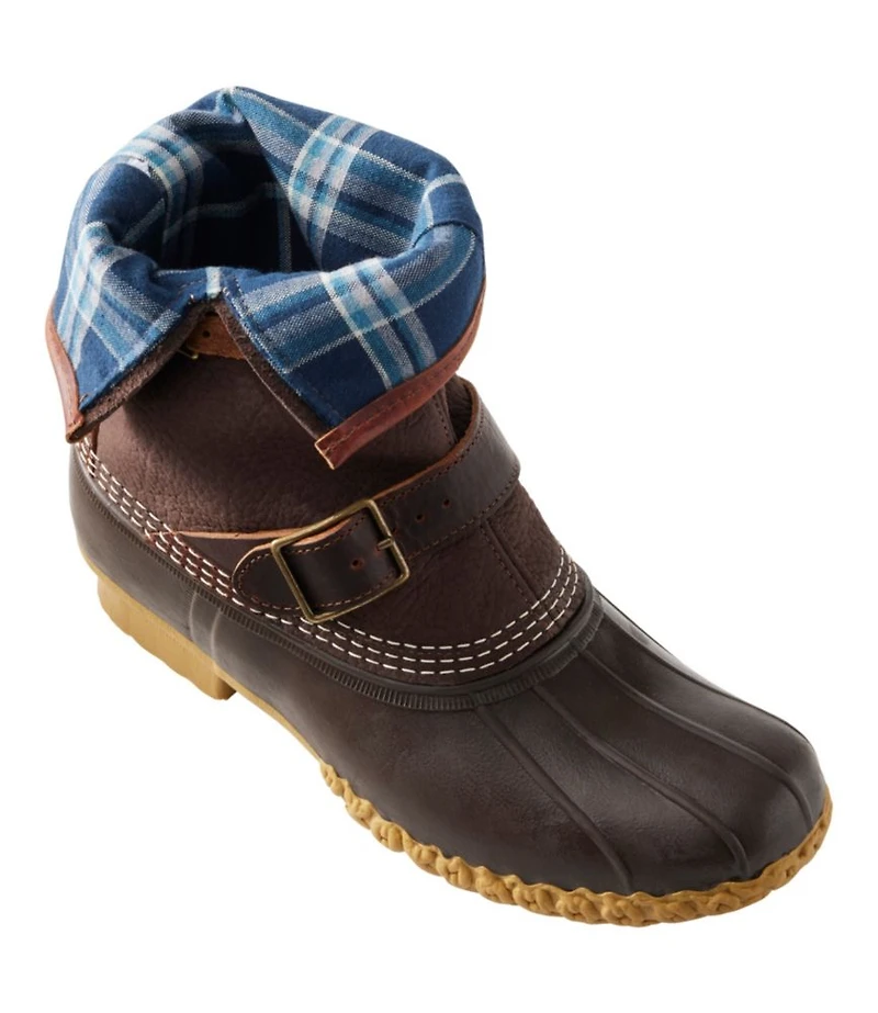 Men's Bean Boots, 10" Engineer Buckle Flannel-Lined