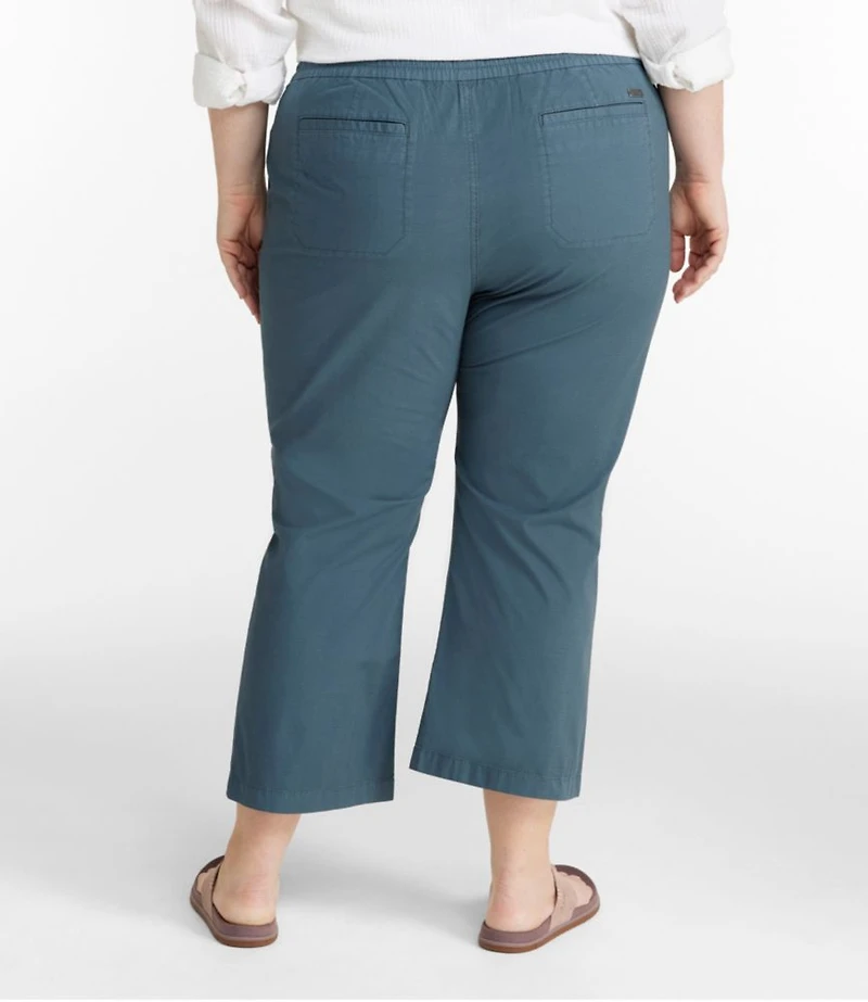 Women's Stretch Ripstop Pull-On Pants, Wide-Leg Ankle