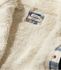 Women's Scotch Plaid Shirt, Sherpa-Lined Mockneck Jacket