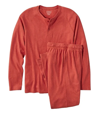 Men's Bean's Cotton Knit Pajamas, Henley PJ Set