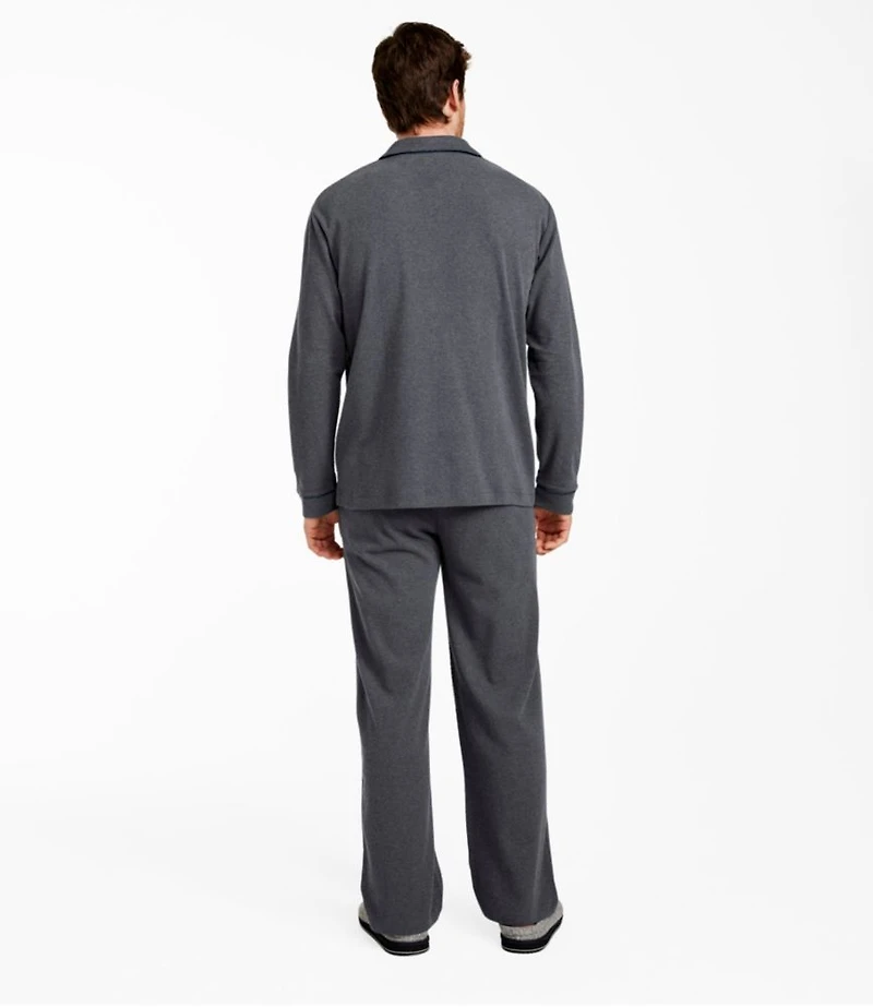 Men's Bean's Cotton Knit Pajamas, Button-Front PJ Set