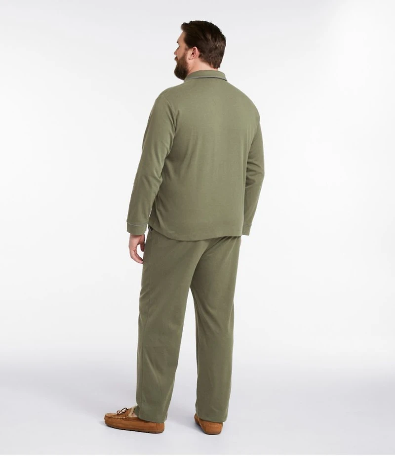 Men's Bean's Cotton Knit Pajamas, Button-Front PJ Set