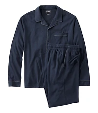 Men's Bean's Cotton Knit Pajamas, Button-Front PJ Set