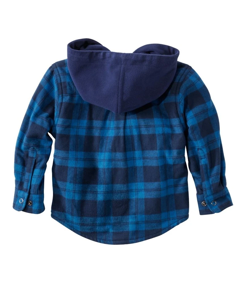 Toddlers' Fleece-Lined Flannel Shirt, Hooded