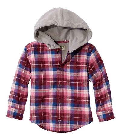 Toddlers' Fleece-Lined Flannel Shirt, Hooded