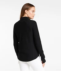 Women's Honeycomb Merino Wool-Blend Sweater, Quarter-Zip