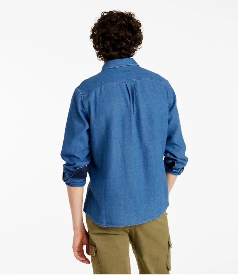 Men's Signature Washed Indigo Shirt, Long-Sleeve