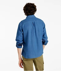 Men's Signature Washed Indigo Shirt, Long-Sleeve