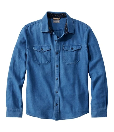 Men's Signature Washed Indigo Shirt, Long-Sleeve
