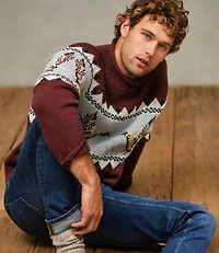 Men's Signature Organic Cotton Rollneck Sweater, Fair Isle