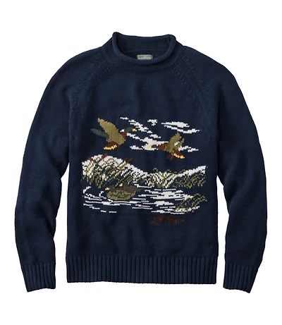 Men's Signature Organic Cotton Rollneck Sweater, Fair Isle