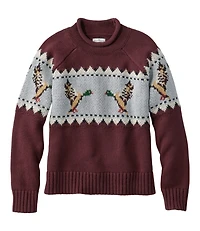 Women's Signature Original Cotton Sweater, Rollneck Novelty